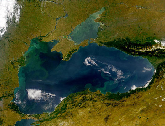 aerial photo of the black sea geography